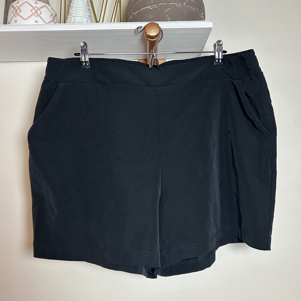 32 Degrees Cool Womens Black Athletic Active Shorts Elastic Waist‎ Pockets XL